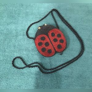Beaded Ladybug Crossbody Bag